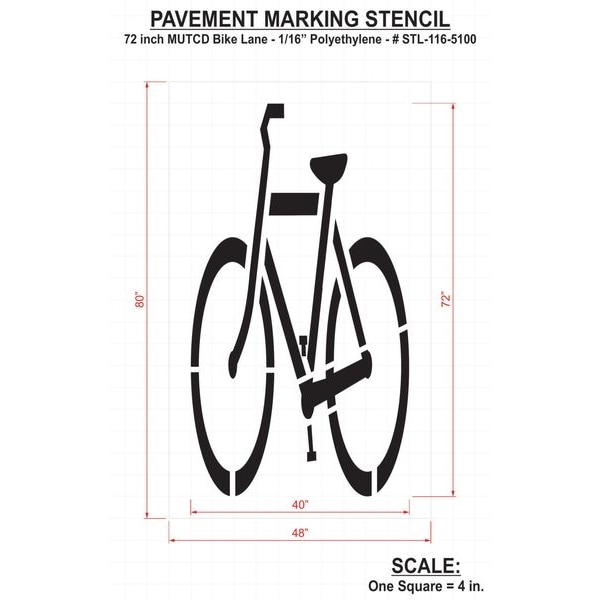 Pavement Stencil,Bike Lane - Mutcd,72 In