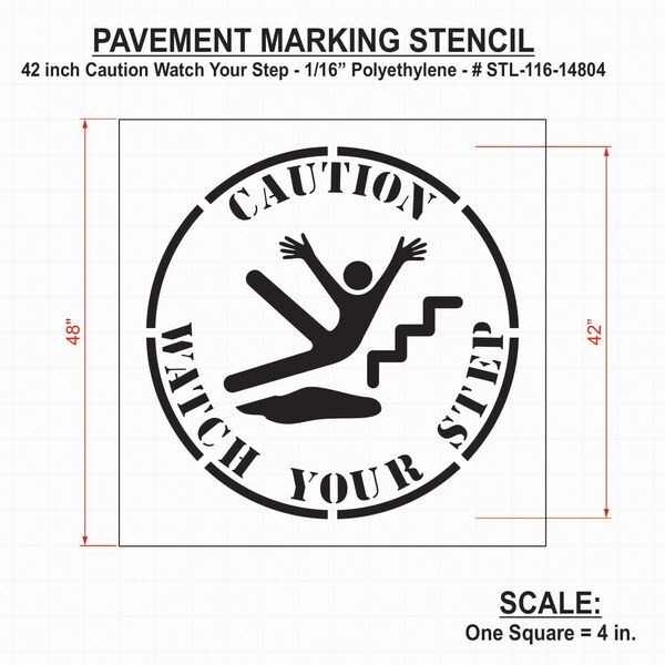 Stencil,Caution Watch Your Step,42 In