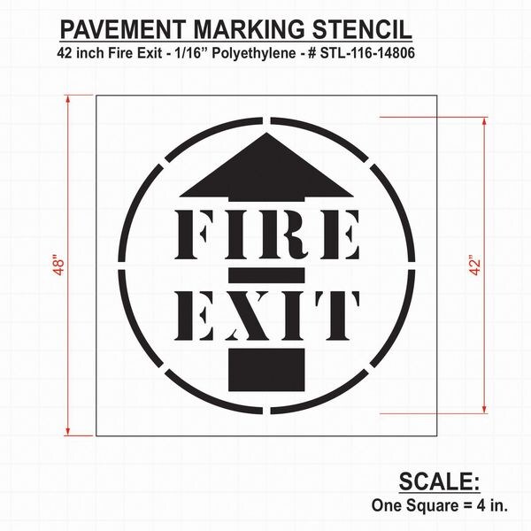 Stencil,Fire Exit,42 In