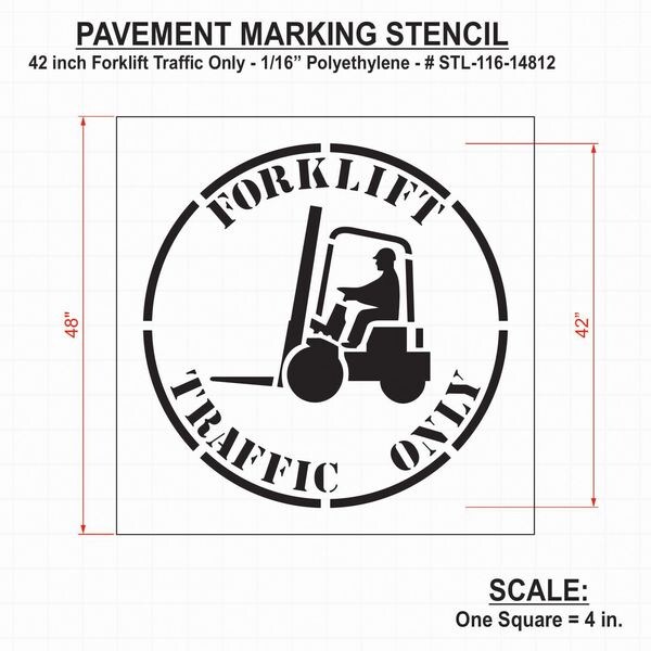 Stencil,Forklift Traffic Only,42 In