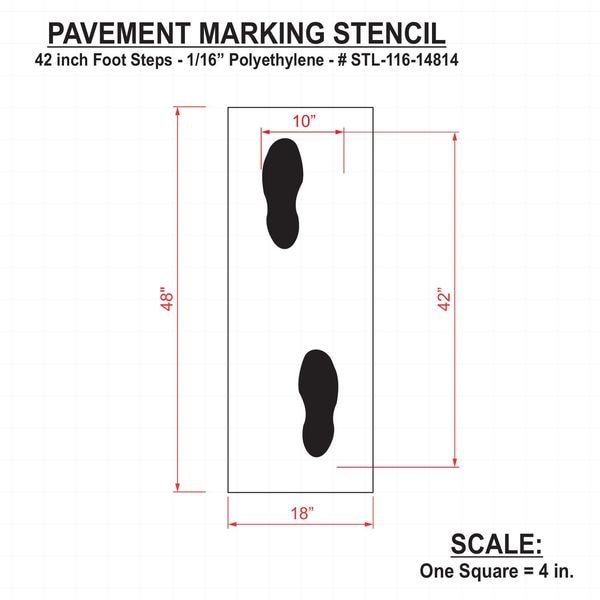 Stencil,Foot Steps,10 In