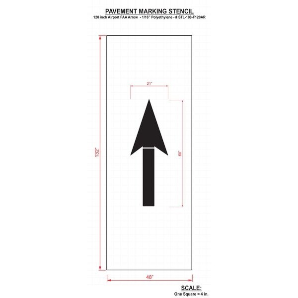 Airport Pavement Stencil,Arrow,60 In