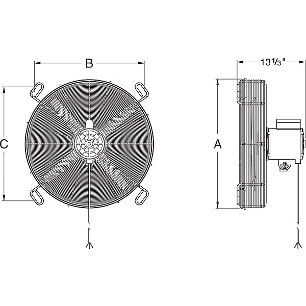 Transformer Fan,115/230V,16 In.,4590 Cfm