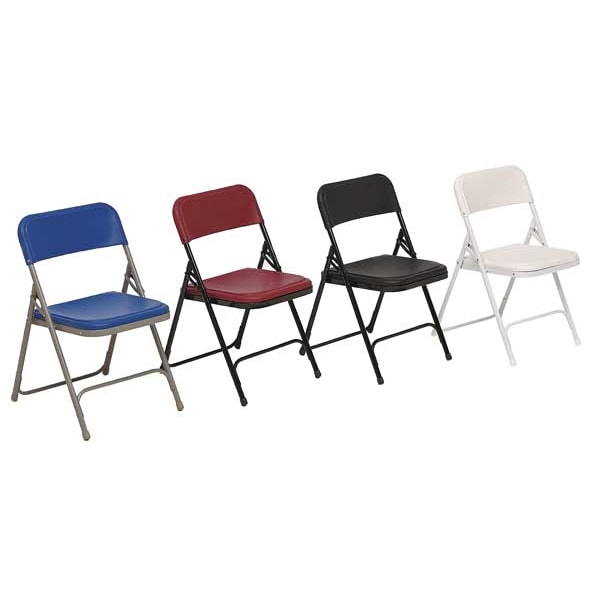 Folding Chair, Plastic, Black,PK4