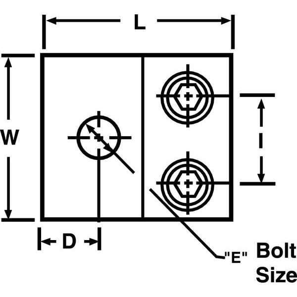 Mechanical Conn,Lug,250 Kcmil To 6 AWG