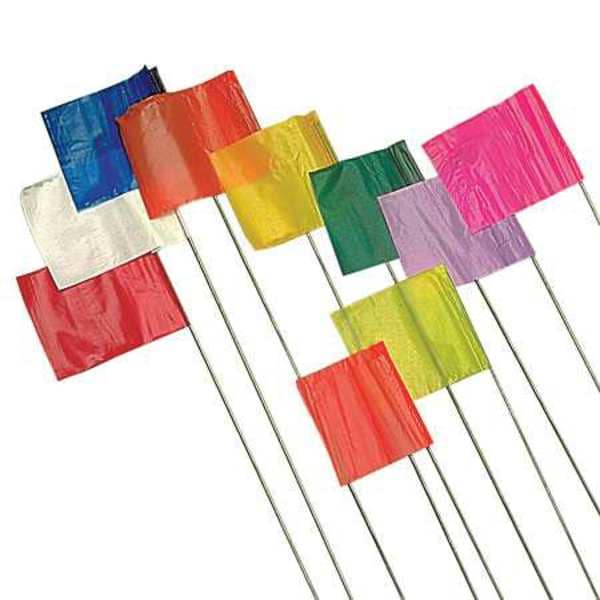 Marking Flag,Orange Glo,Blank,PVC,PK100