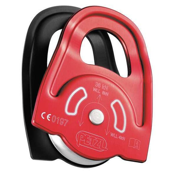 Prusik Twin Pulley,8100 Lbs,Red/Black