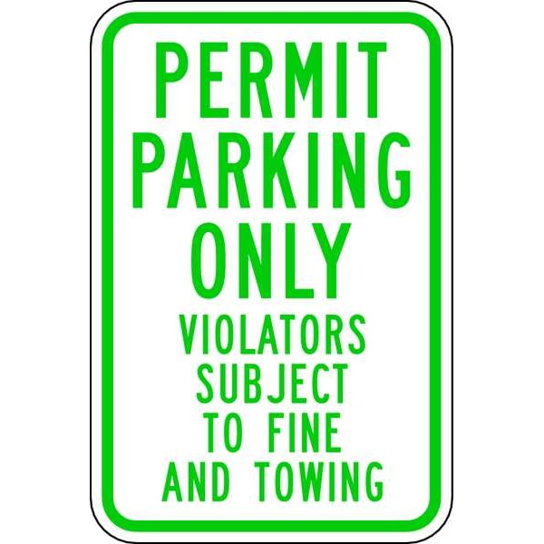 Permit Parking Sign,18 X 12, RP-117-12HA