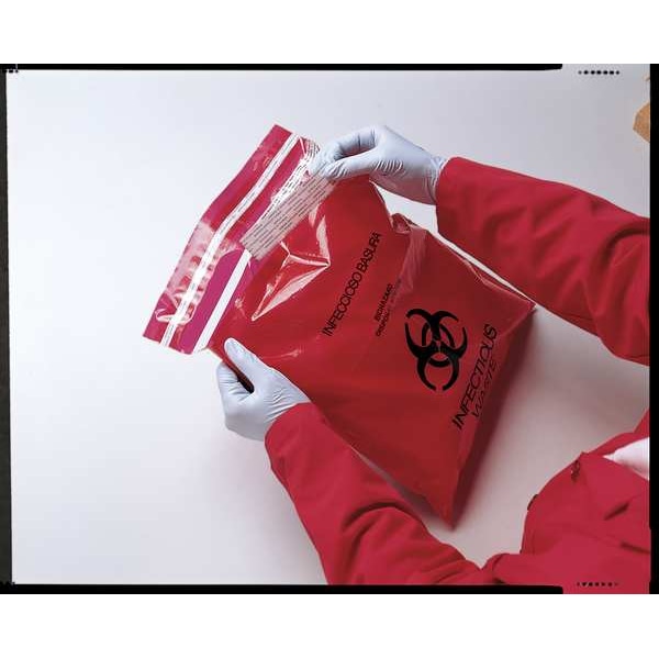 Biohazard Bags,1 Gal.,Red,PK100