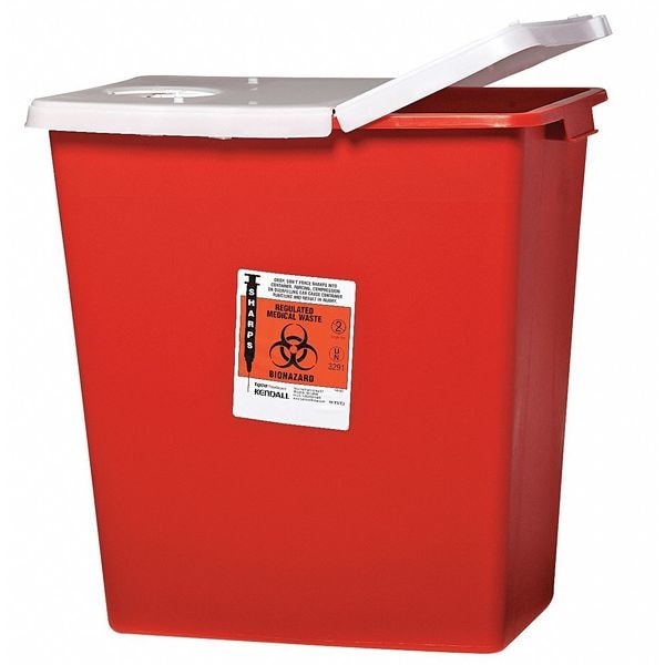 Sharps Container,12 Gal.,Hinged Lid,PK2