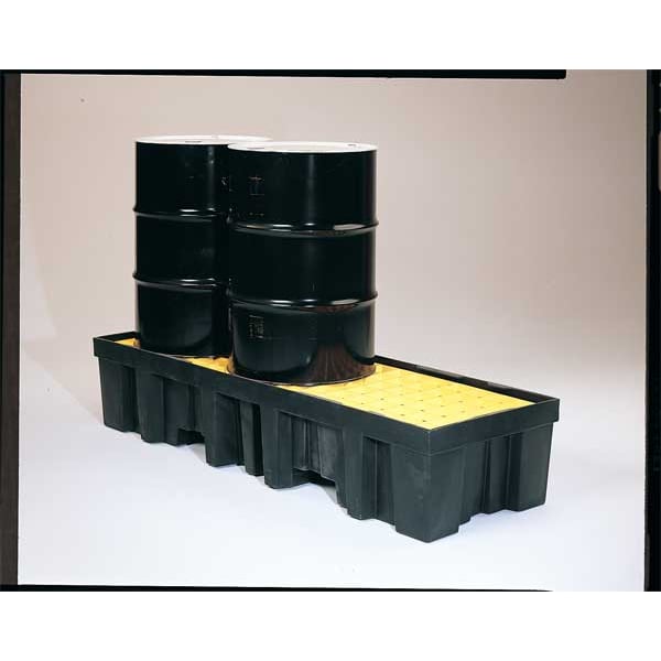 Drum Spill Containment Pallet, 78 Gal Spill Capacity, 3 Drum, 3000 Lb., High Density Polyethylene