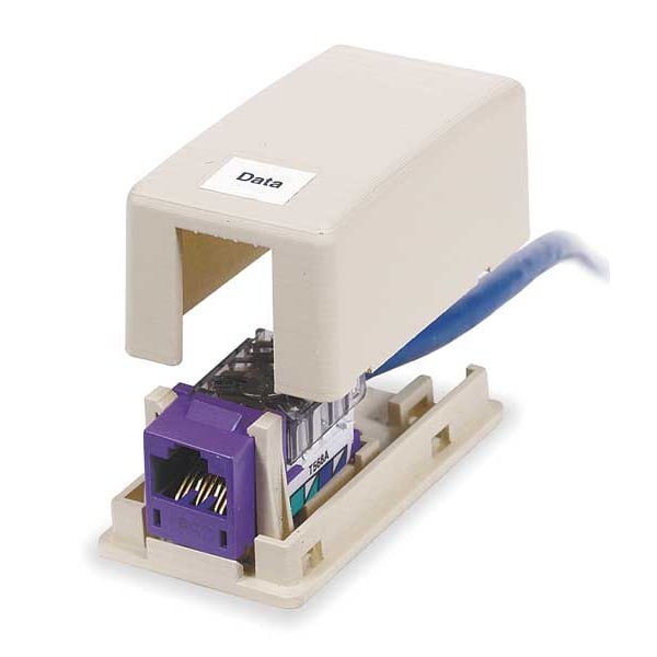 Hubbell IStation Mounting Box For Keystone Module - Light Almond, Office White