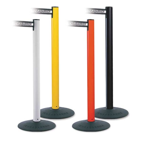 Barrier Post With Belt,PVC,Yellow