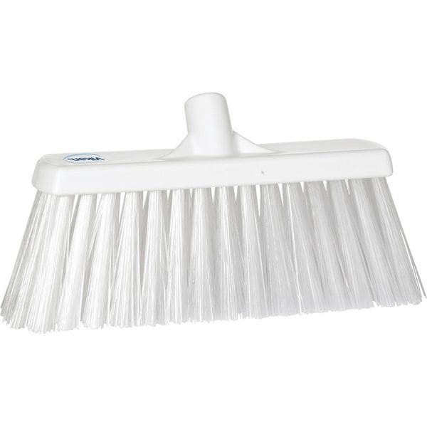 13 In Sweep Face Broom Head, Stiff, Synthetic, White