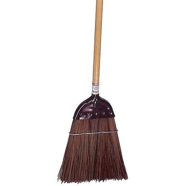 12 In Sweep Face Broom, Stiff, Natural, Brown