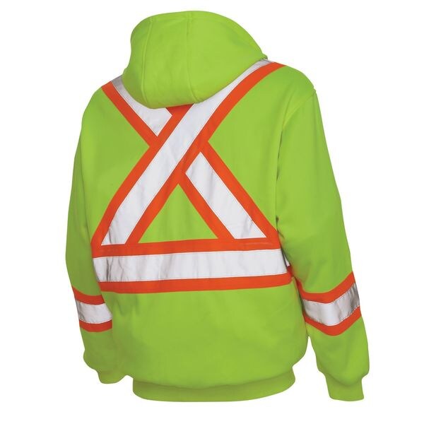 4XL Hi-Vis Hooded Sweatshirt, Yellow/Green