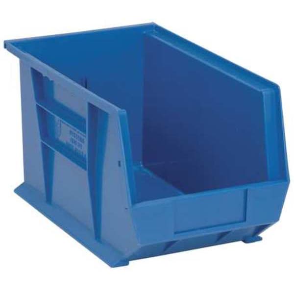 Hang & Stack Storage Bin, Polypropylene, 8 1/4 In W, 8 In H, 13 5/8 In L, Blue