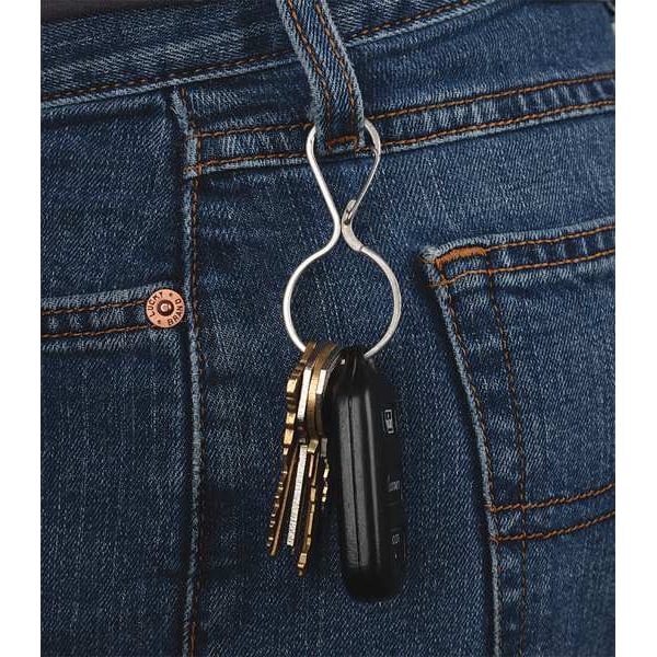 Carabiner Key Clip, 1 5/32 In Ring Size, Silver
