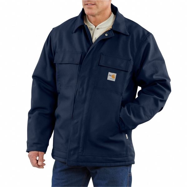 Carhartt Flame Resistant Duck Coat, Navy, 100% Cotton, 2XT