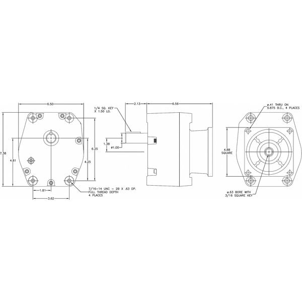 Speed Reducer,C-Face,Parallel,5:1