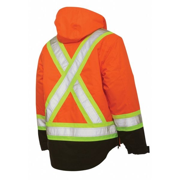 Fluorescent Orange Polyester Parka Size XL