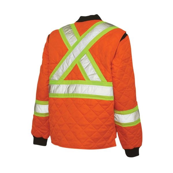 Fluorescent Orange Polyester Jacket Size L