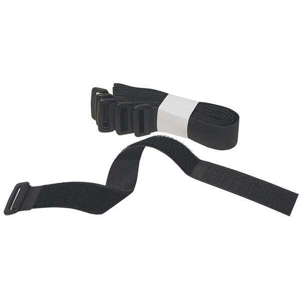VELCRO 1X12KPVST Cinch Strap, Hook and Loop, Black, PK10