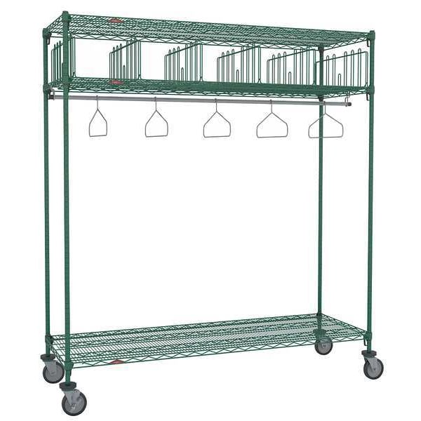 Turnout Gear Storage Rack, Green Epoxy, 24 In D, 80 In H