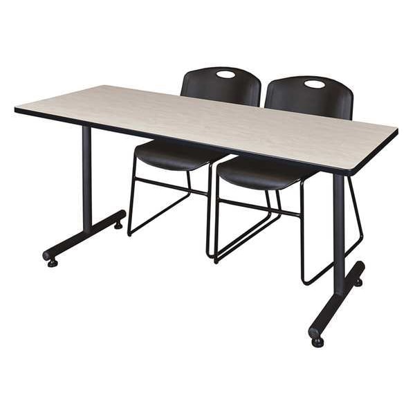 RectangleKobe Training Tables,72X24X29,Wood, MetalTop,Maple