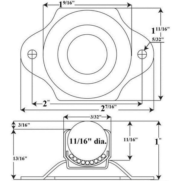 Ball Transfer,Flange,5/8In Ball Dia