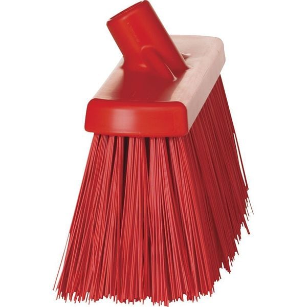 12 In Sweep Face Broom Head, Stiff, Synthetic, Red
