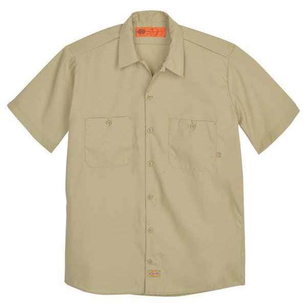 Short Slv Indstrl Shirt,Poplin,Khaki,S