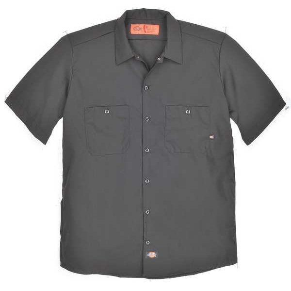 Short Slv Indstrl Shirt,Poplin,Black,3X