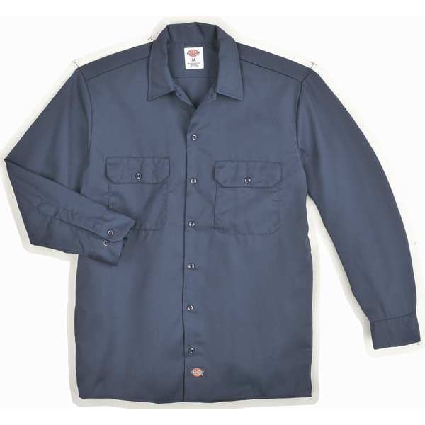 Long Sleeve Work Shirt,Twill,Navy,3XT