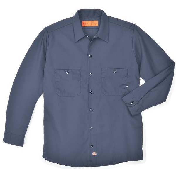 Long Slv Indstrl Shirt,Poplin,Navy,5X