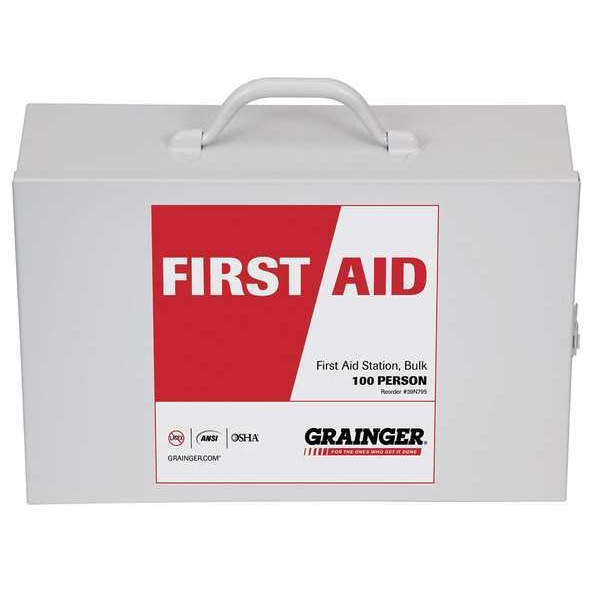 Bulk First Aid Kit, Metal, 100 Person