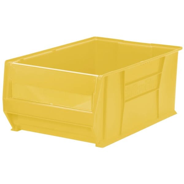 Storage Bin, Plastic, 18 3/8 In W, 12 In H, 29 1/4 In L, Yellow