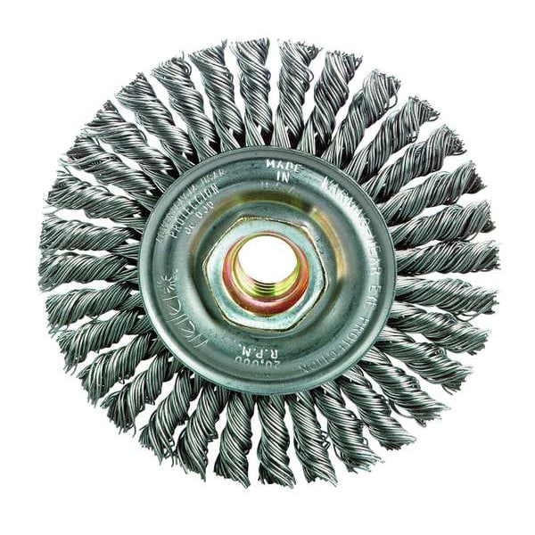 Twist Wire Wheel Wire Brush, Threaded Arbor