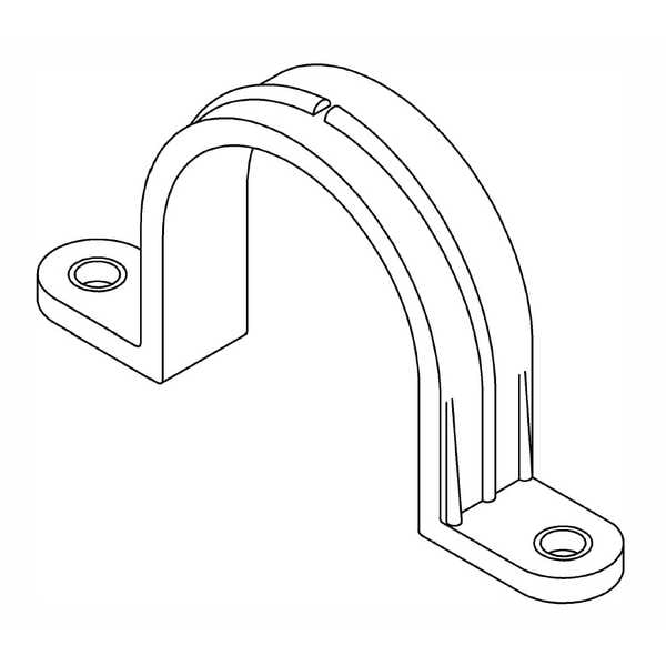 Two Hole Conduit Strap,PVC,1.9 In. L