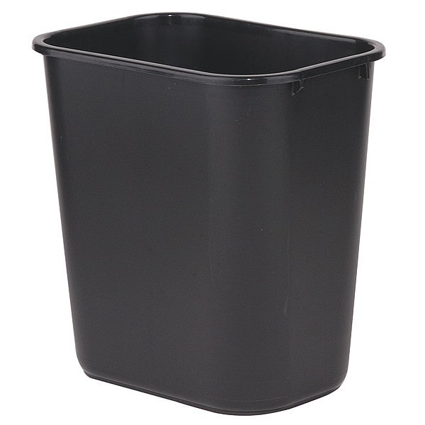 Rectangular Wastebasket, 7 Gal, LLDPE, Open Top, Plastic, Beige