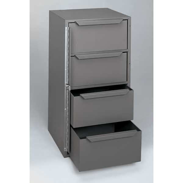 Storage Cabinet, Truck Or Van, 24 1/2 In H, 12 5/8 In W, 12 1/8 In D, 4 Drawers, Steel, Gray