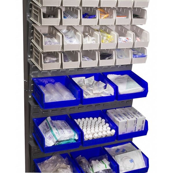 Hang & Stack Storage Bin, Clear, Plastic, 10 7/8 In L X 5 1/2 In W X 5 In H, 30 Lb Load Capacity