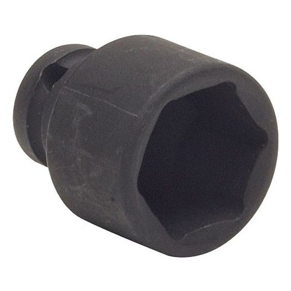 1/4 In Drive Impact Socket 10 Mm Size 6 Pt Standard Depth, Black Oxide