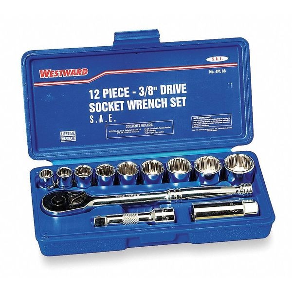 3/8 Drive Socket Wrench Set, SAE, 20 Pcs