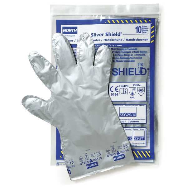 16 Chemical Resistant Gloves, Laminated Film, 11, 1 PR