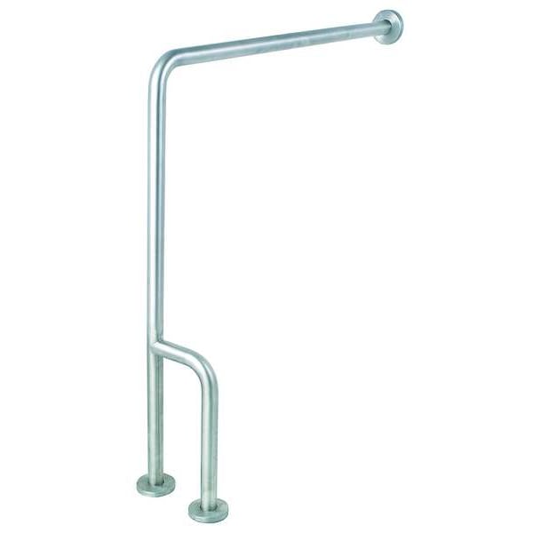 30 L, Wall Mounted, Left, Stainless Steel, Grab Bar Floor-to-Wall, Satin