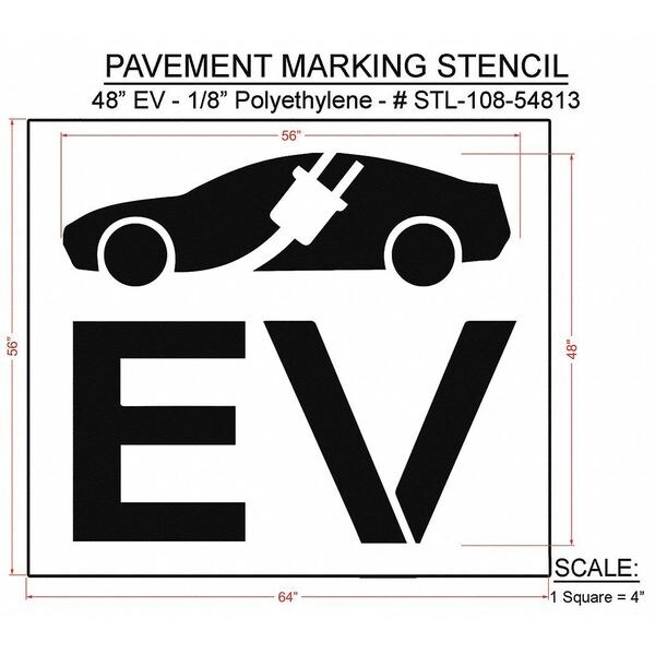 Pavement Stencil,56H,64W,0.125 Thick