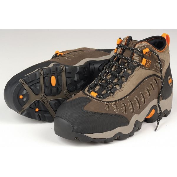 Size 10-1/2W Men's Hiker Boot Steel Work Boot, Brown