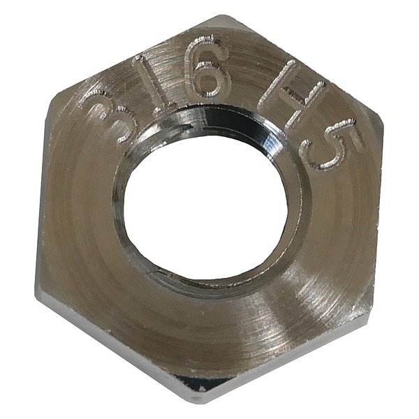 Hex Nut, #6-32, 316 Stainless Steel, Not Graded, Plain, 7/64 In Ht