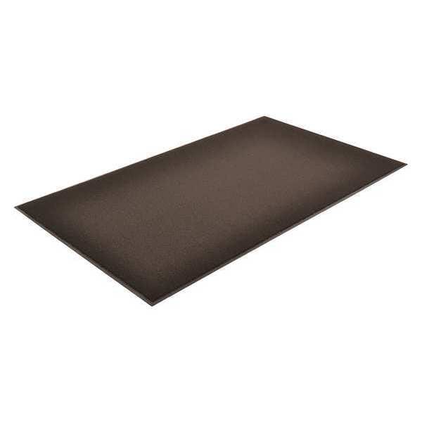 Entrance Mat, Polypropylene, 3/8 In Thick, Black, 3 Ft X 12 Ft